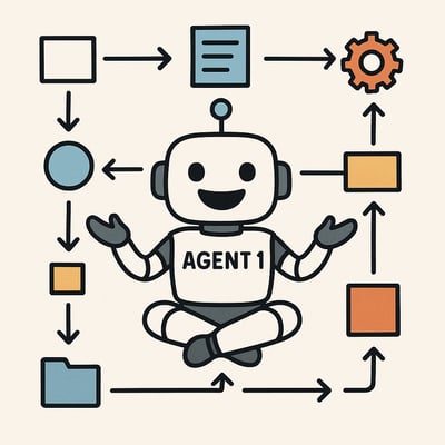 Cute bot agent juggling all the things