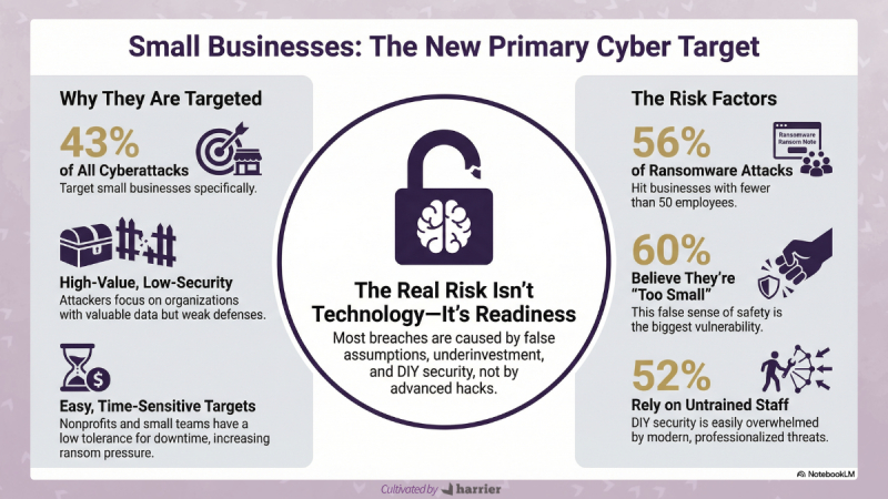 Cybersecurity for small organizations infograph